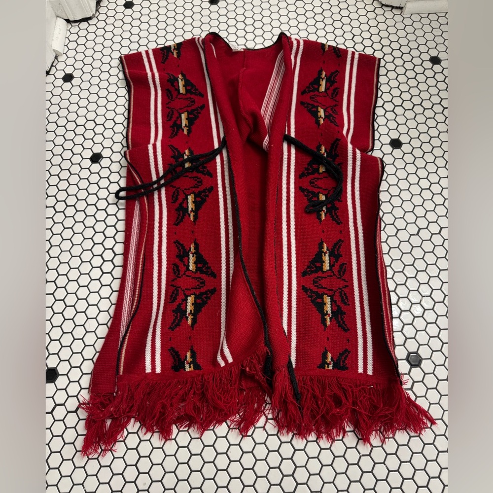 El Paso saddle blanket co poncho open front one size